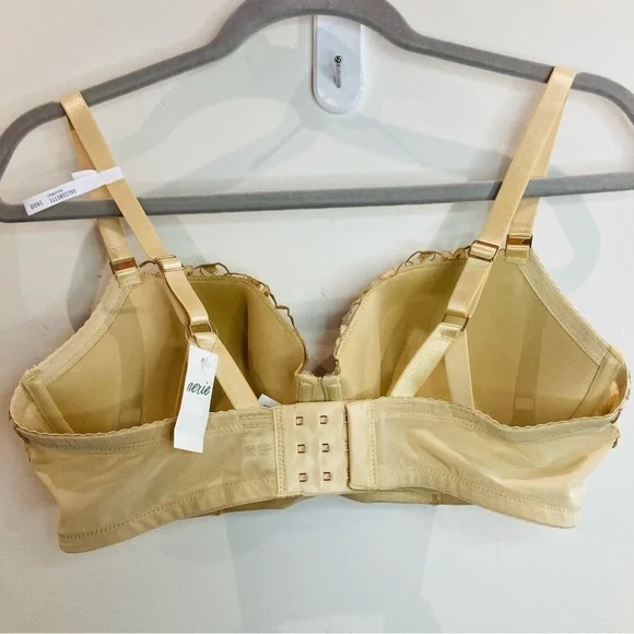 AERIE Sz 34DD Beige Lace Padded Underwire  Lace Trimmed Adjustable Strap Bra NEW - Picture 5 of 9